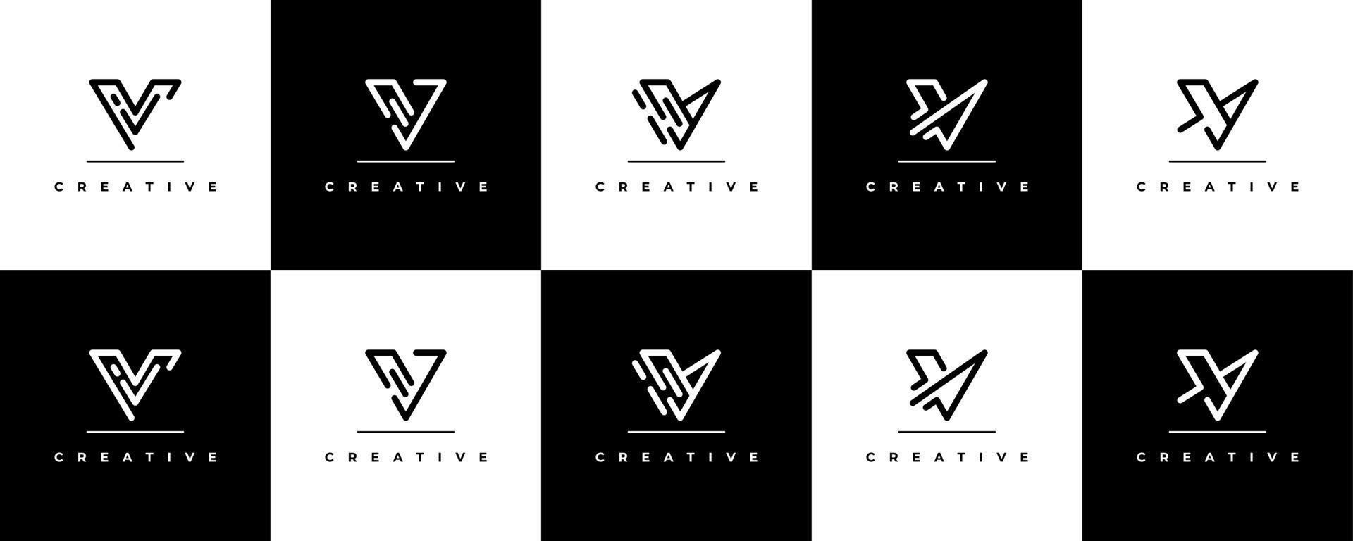 Letter V logotype set collection template vector