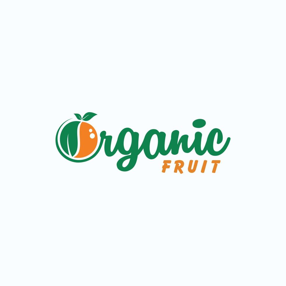 organic fruits vector design logotype