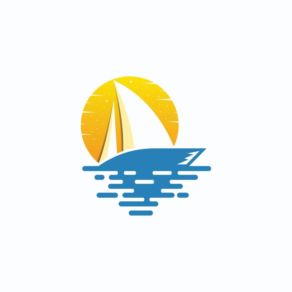 sailing boat logotype vector