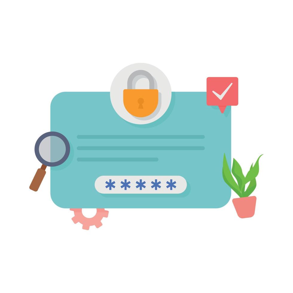 Data security, secure information transfer illustration. vector