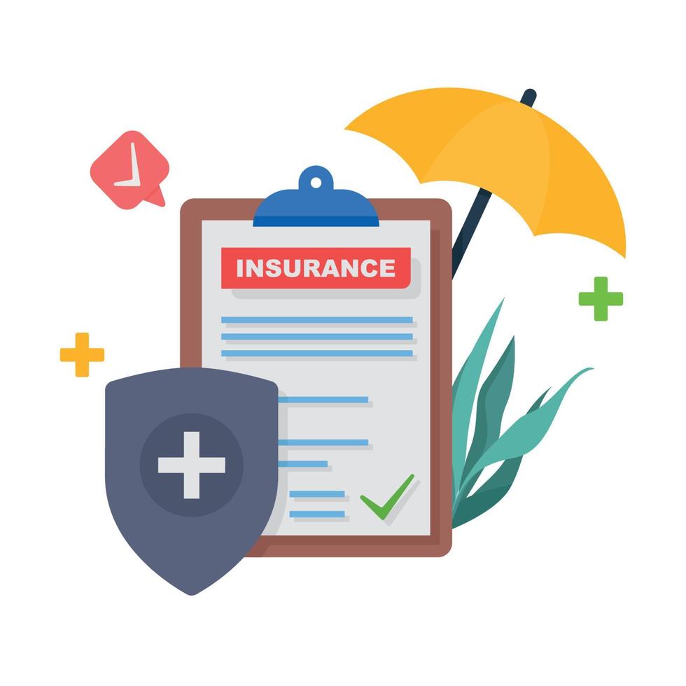 Health secure insurance contract illustration. vector