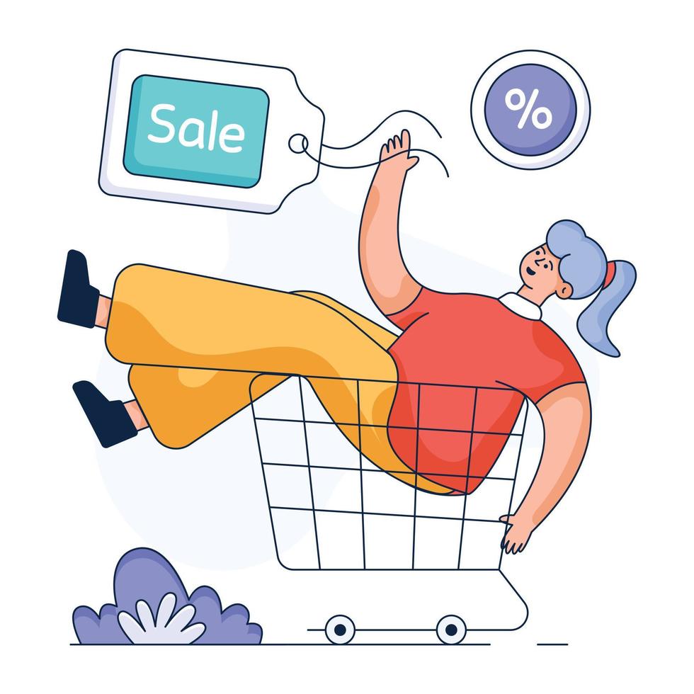 Ready to use flat illustration of add to cart vector