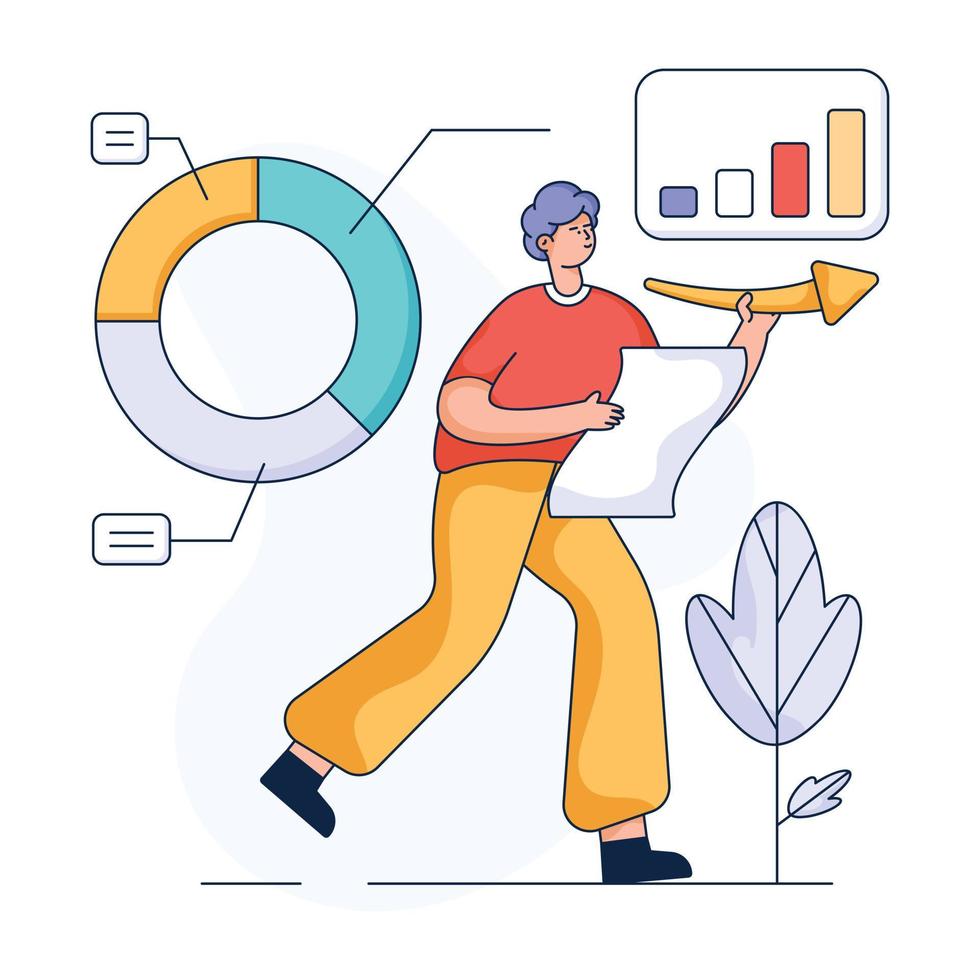 Trendy flat illustration of analysis vector