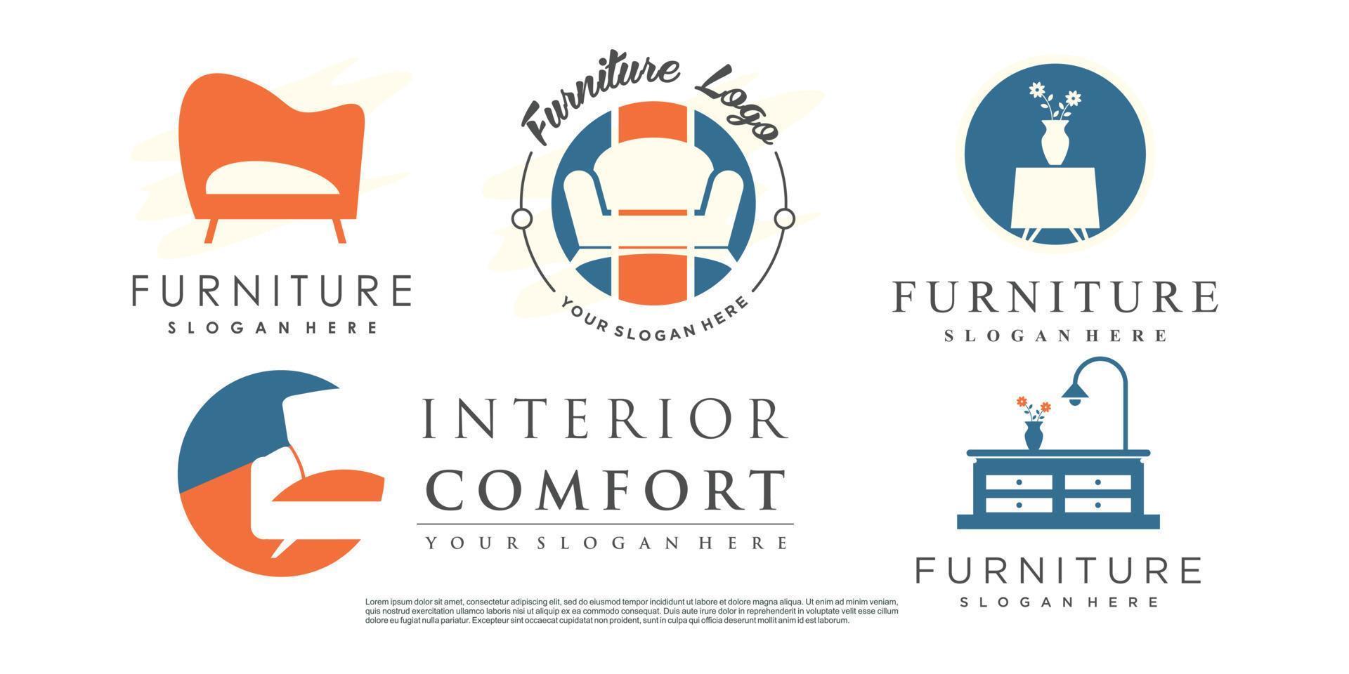 furniture logo design vector with creative concept idea 11667763 Vector