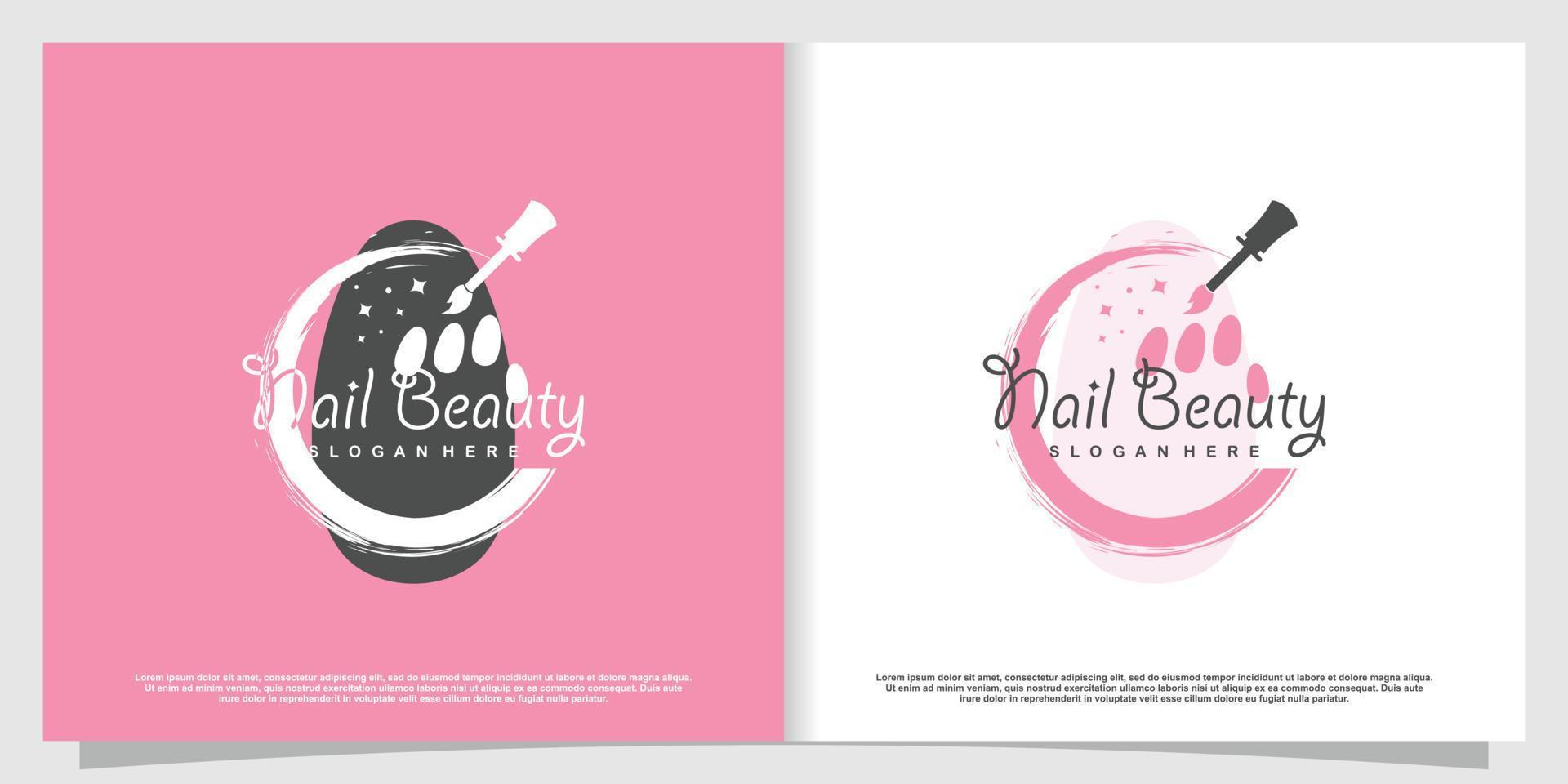 Nail polish logo design vector with creative unique style
