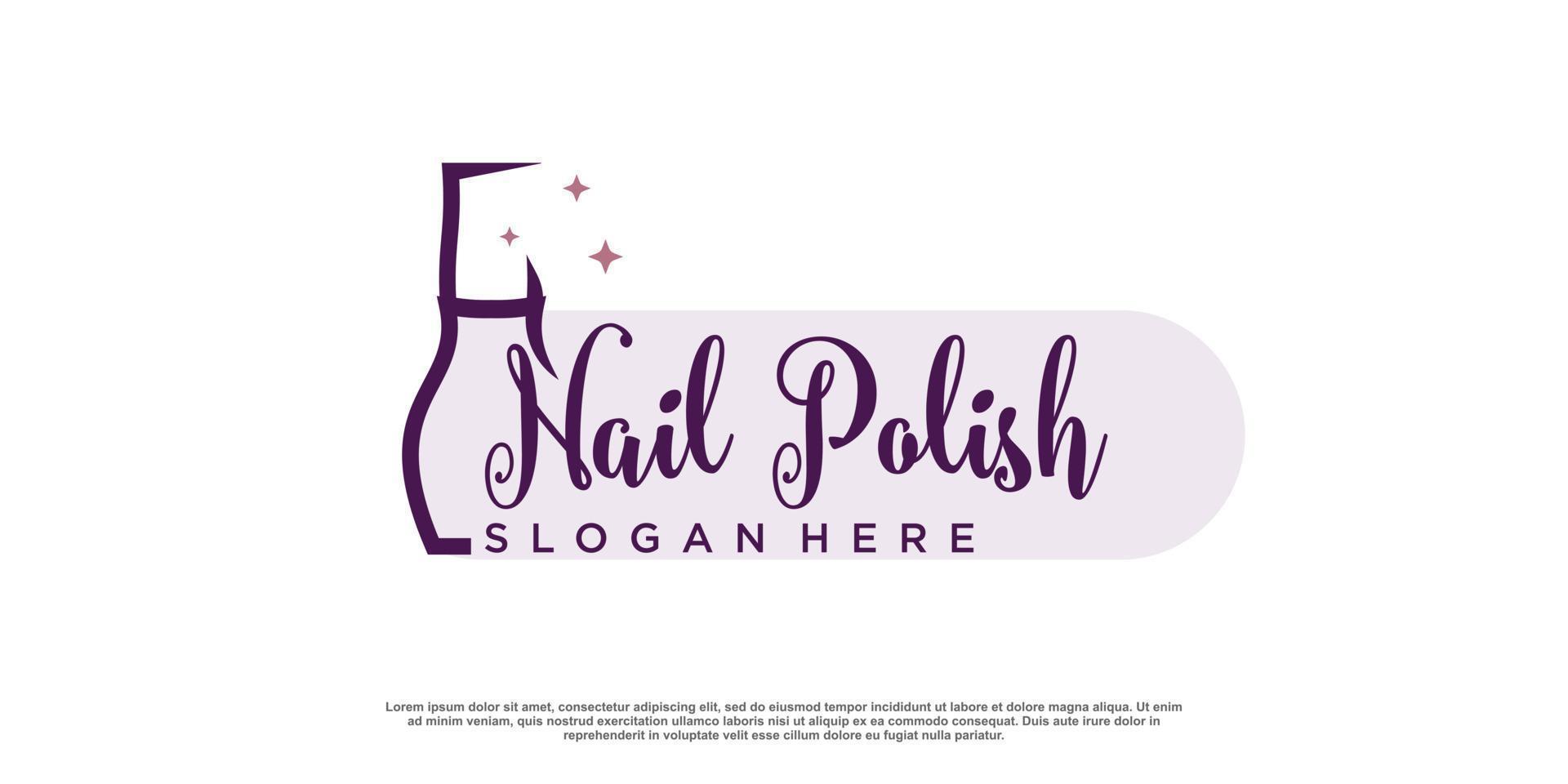 Nail polish logo design vector with creative unique style