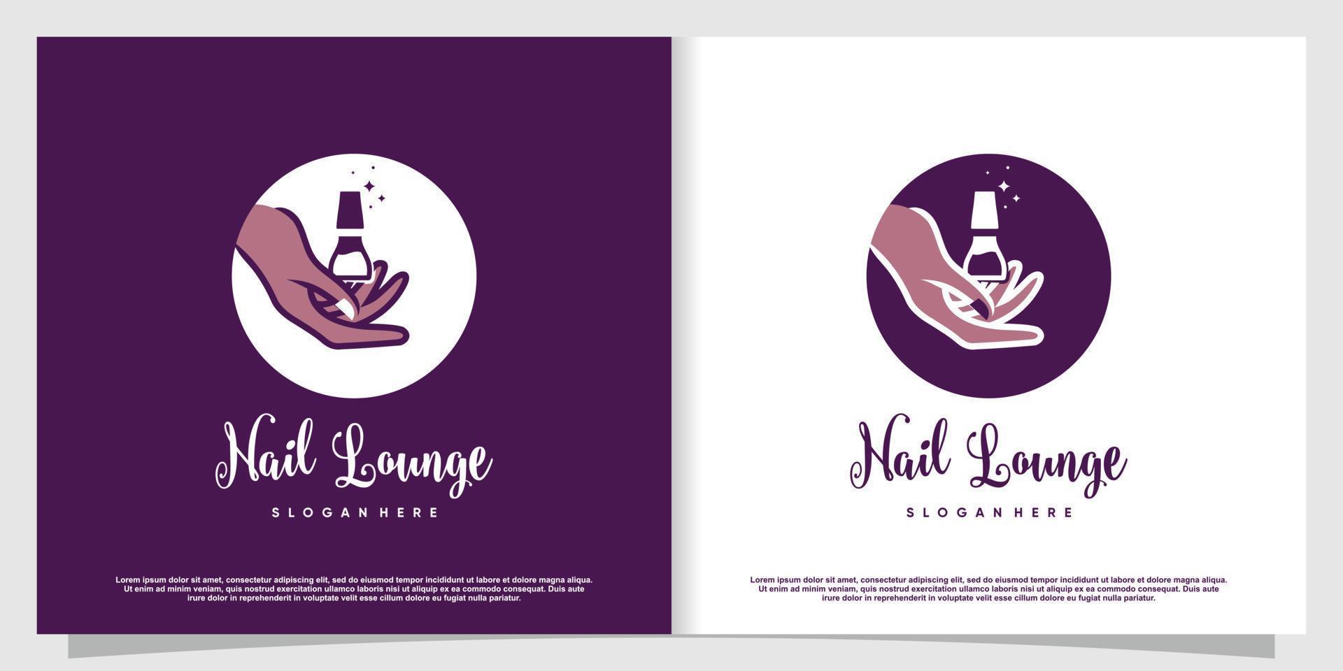 Nail polish logo design vector with creative unique style