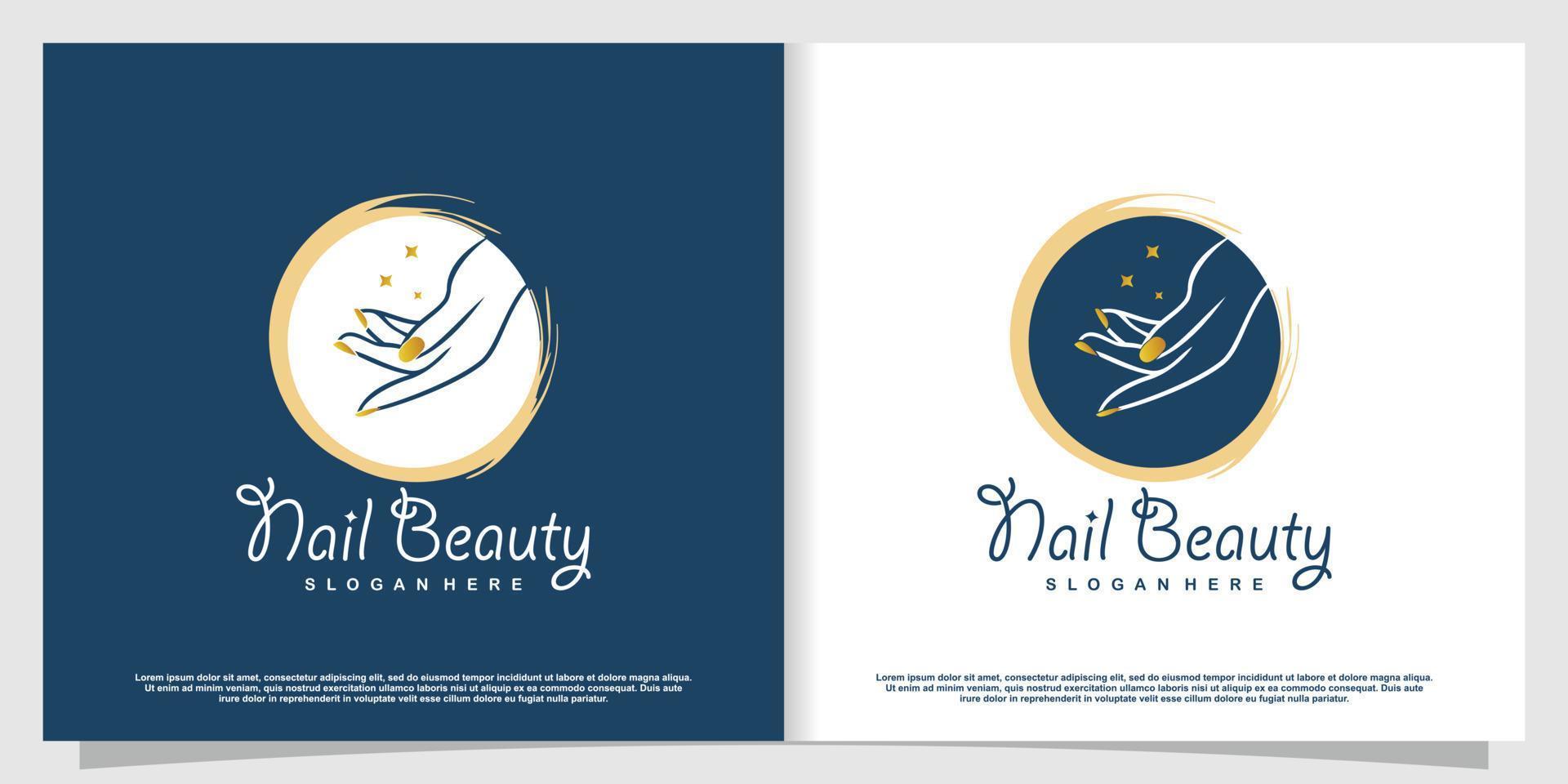 Nail polish logo design vector with creative unique style