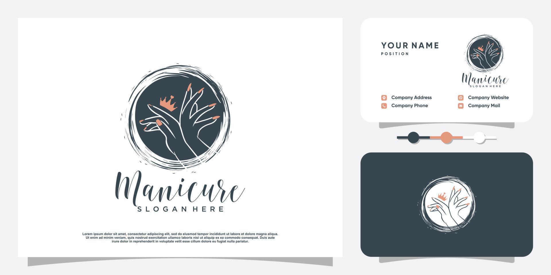 Nail polish logo design vector with creative unique style