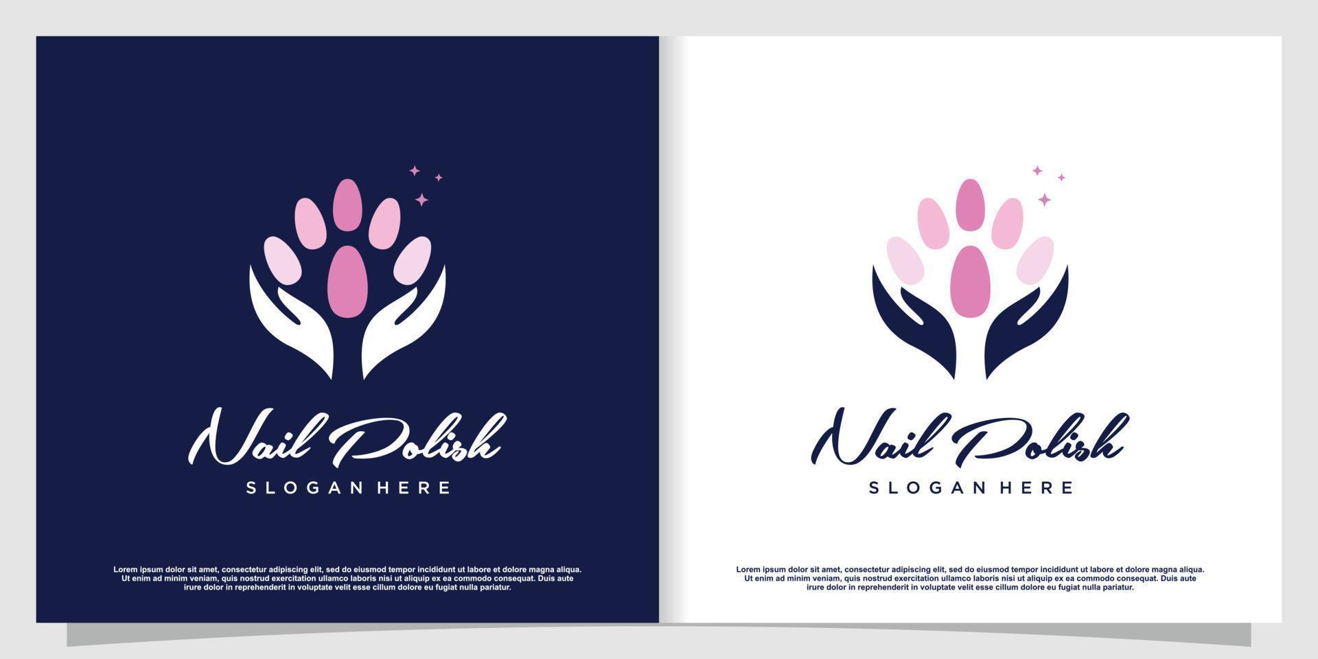 vector de diseño de logotipo de uñas de belleza con vector premium de estilo único creativo