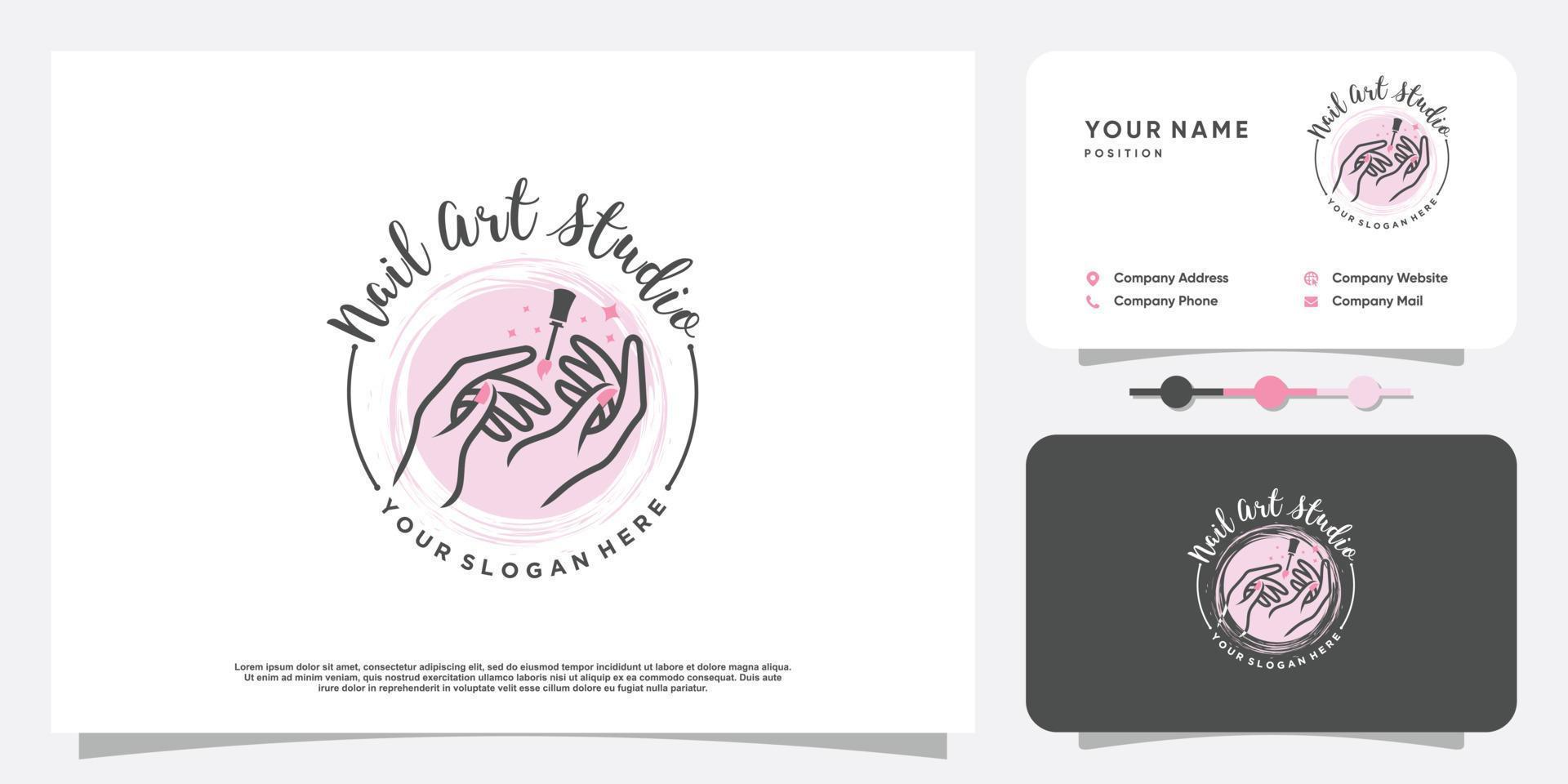 Nail polish logo design vector with creative unique style