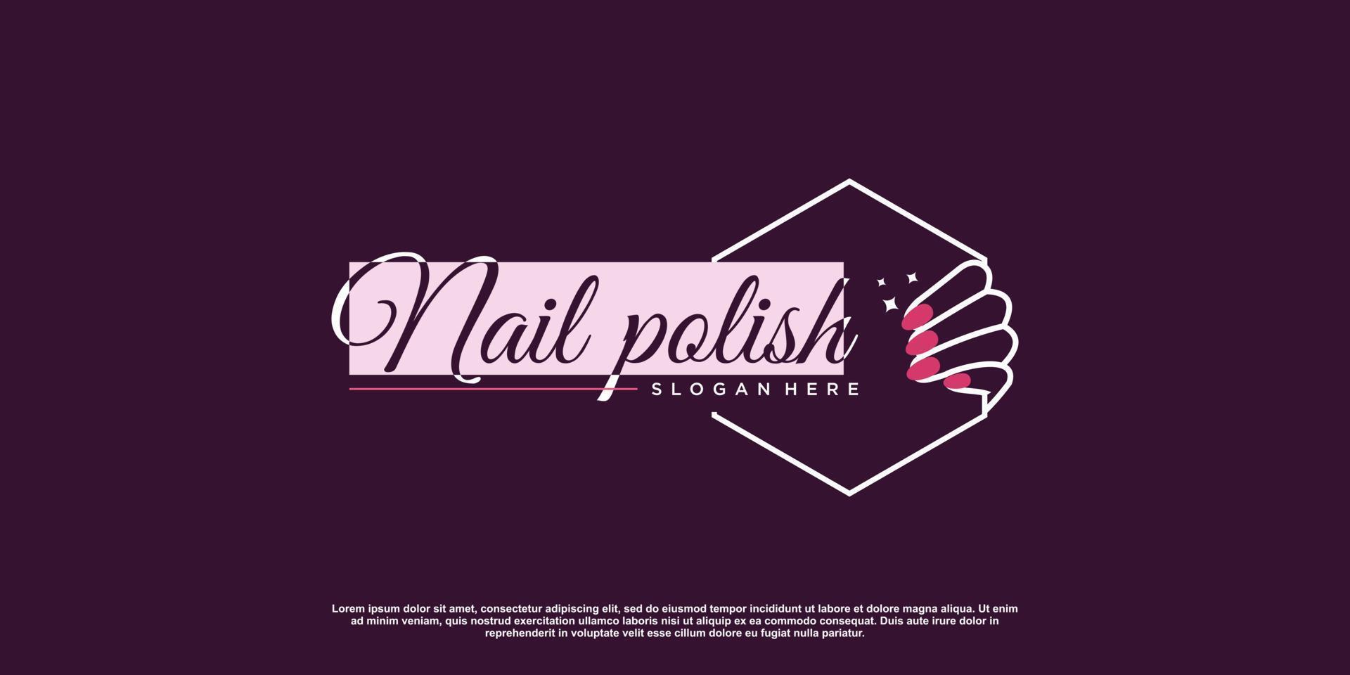 Beauty nail logo design vector with creative unique style Premium Vector