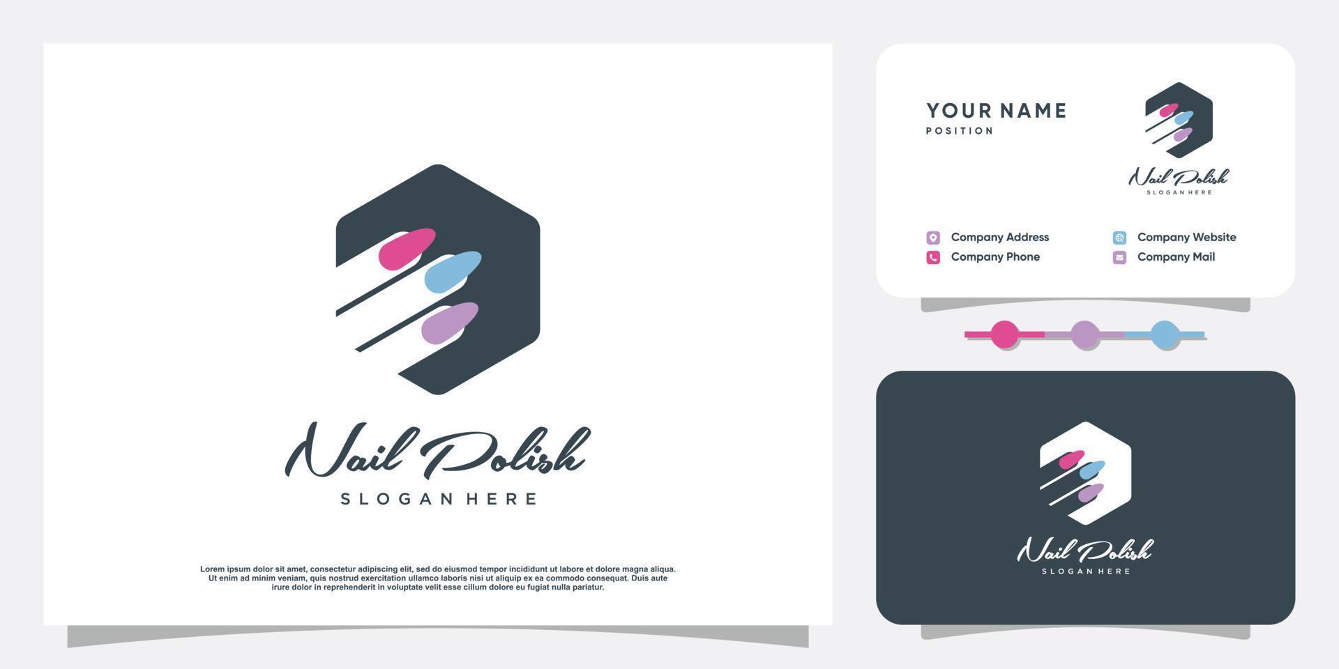 Beauty nail logo design vector with creative unique style Premium Vector