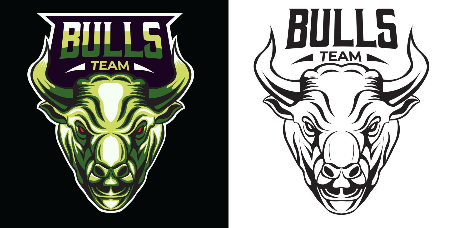 diseño de la mascota del logotipo de bull team esport vector