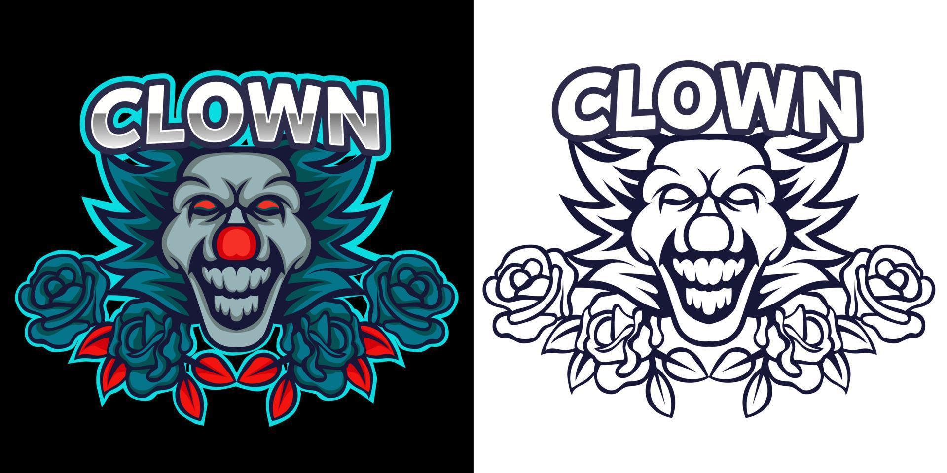 The clown esport logo mascot design vector