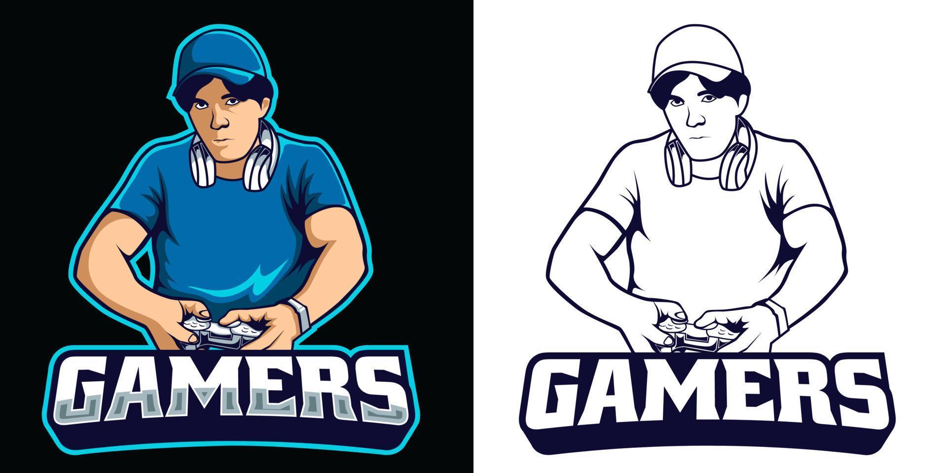 Gamer mascot esport logo design vector