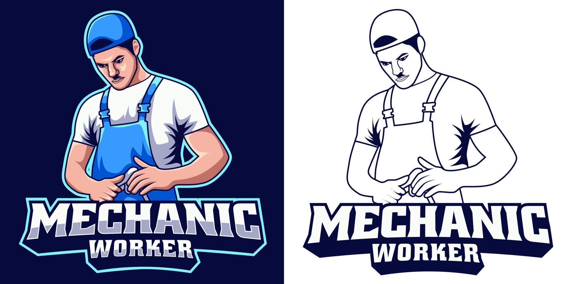 Vector Mascot Illustration of Mechanic Guy
