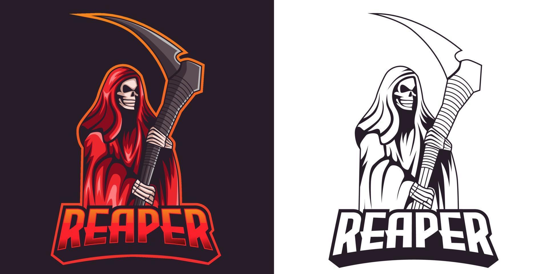 grim reaper esport logo mascot design vector