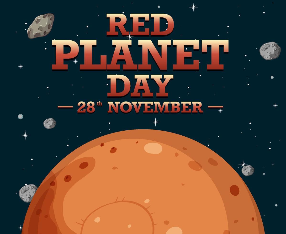 Red Planet Day Poster Template vector