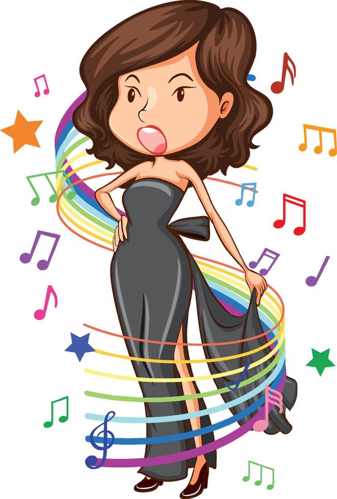 Female singer cartoon character vector