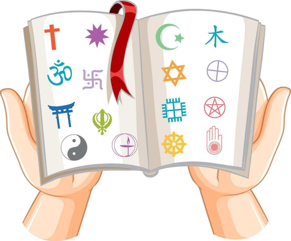 World religion symbols concept vector