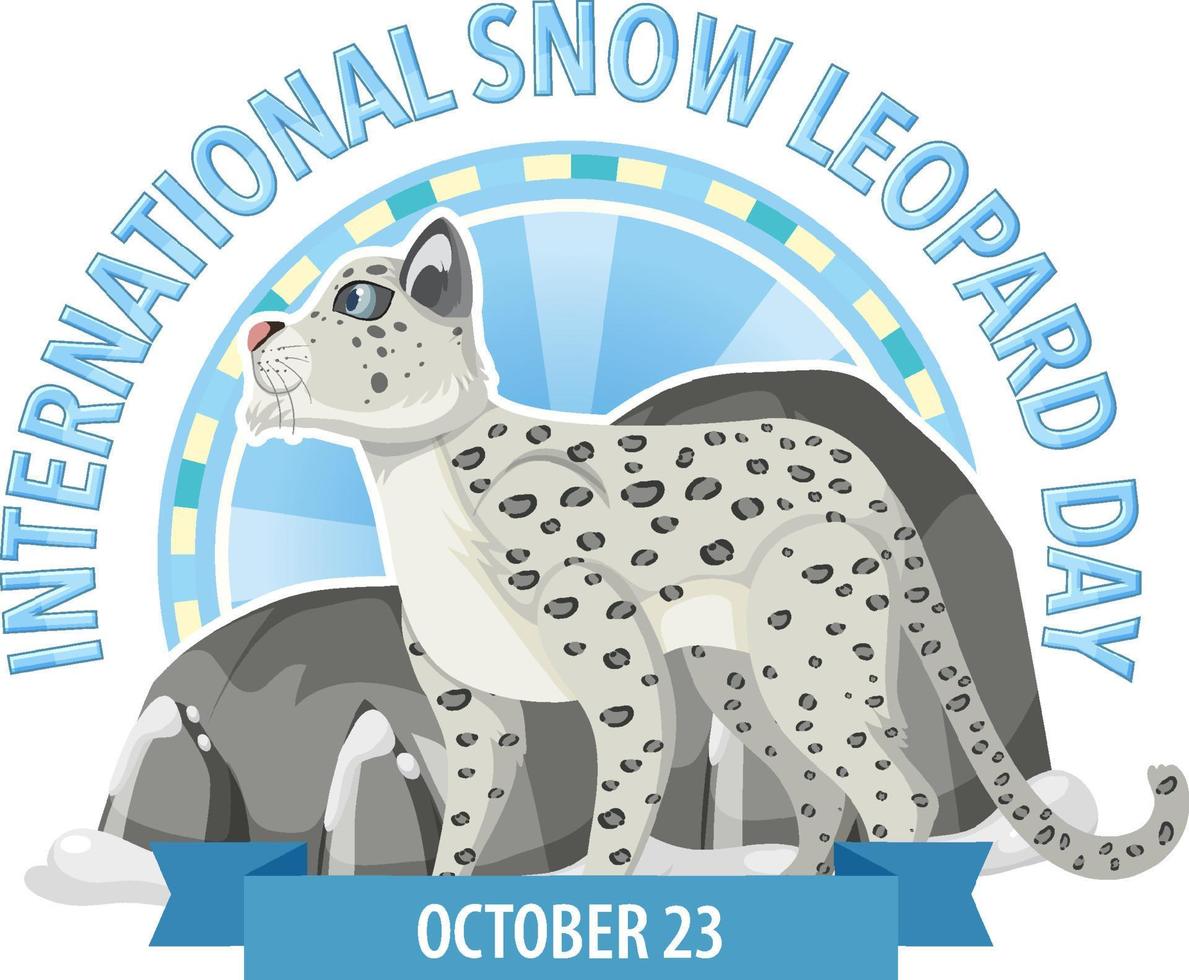 concepto de logotipo internacional de leopardo de las nieves vector