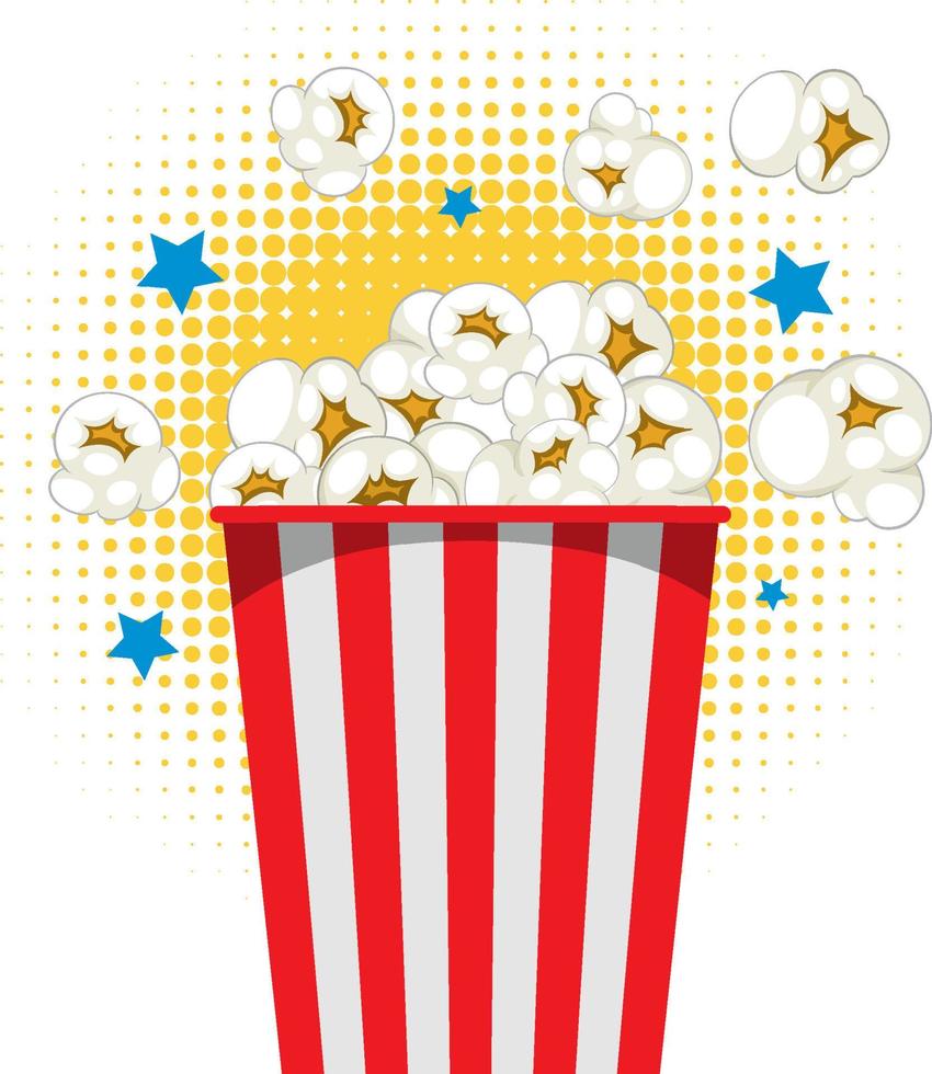 Popcorn red stripes bucket vector