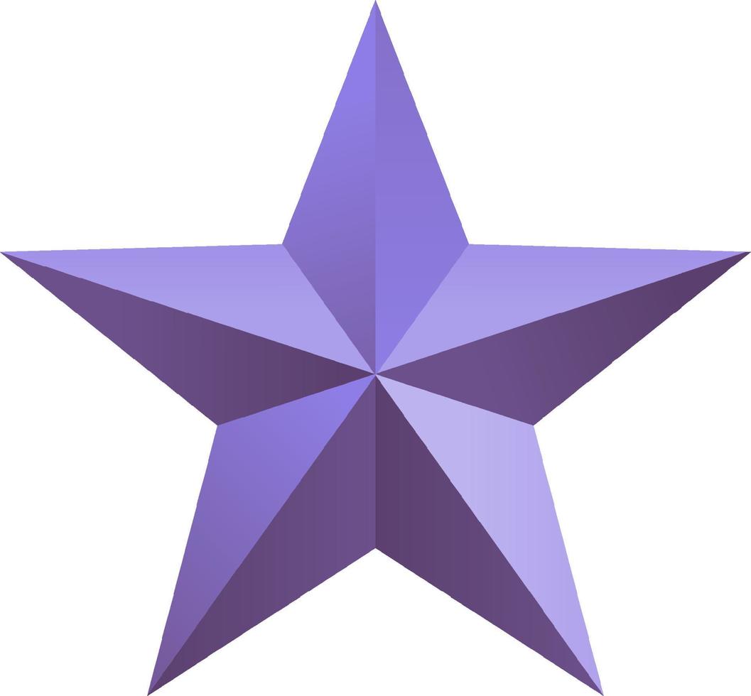 3D Metal Star Isolated vector