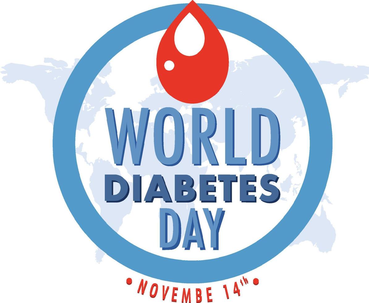 diseño del logotipo del día mundial de la diabetes vector