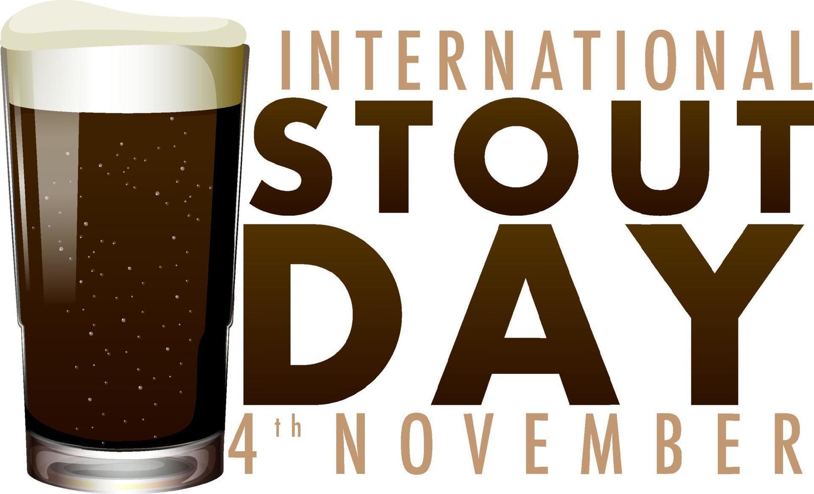 diseño de banner del día internacional de la cerveza fuerte vector