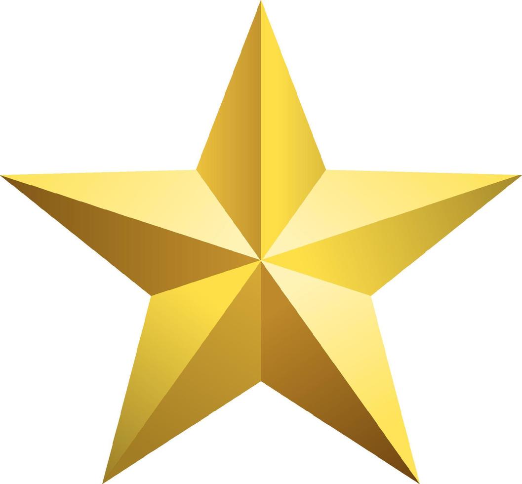 3D Metal Star Isolated vector