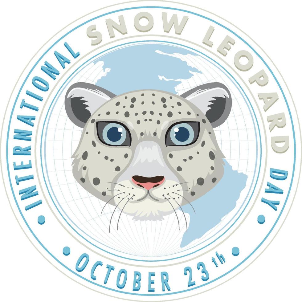 diseño de banner del día internacional del leopardo de las nieves vector
