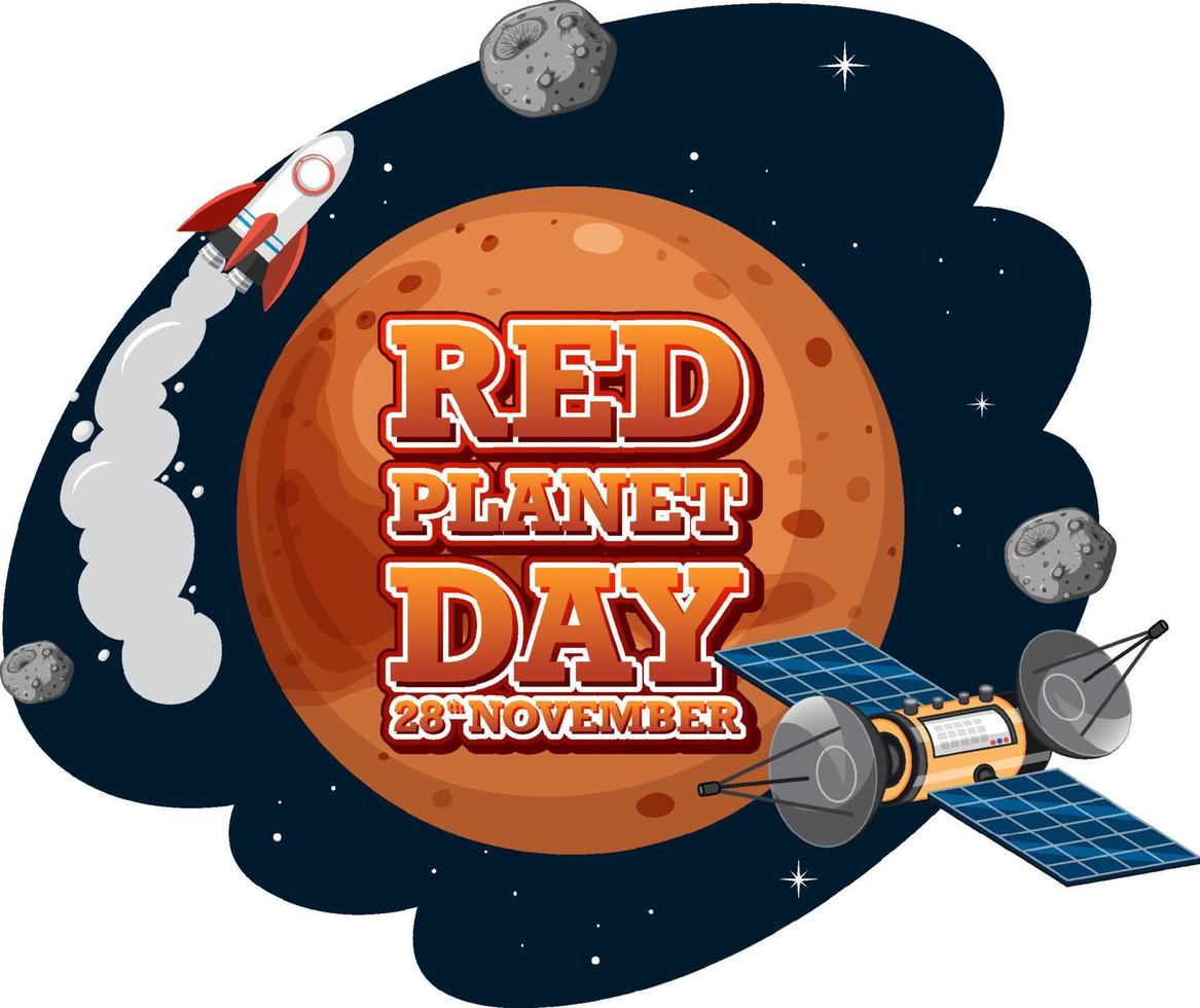 Red Planet Day Logo Design vector