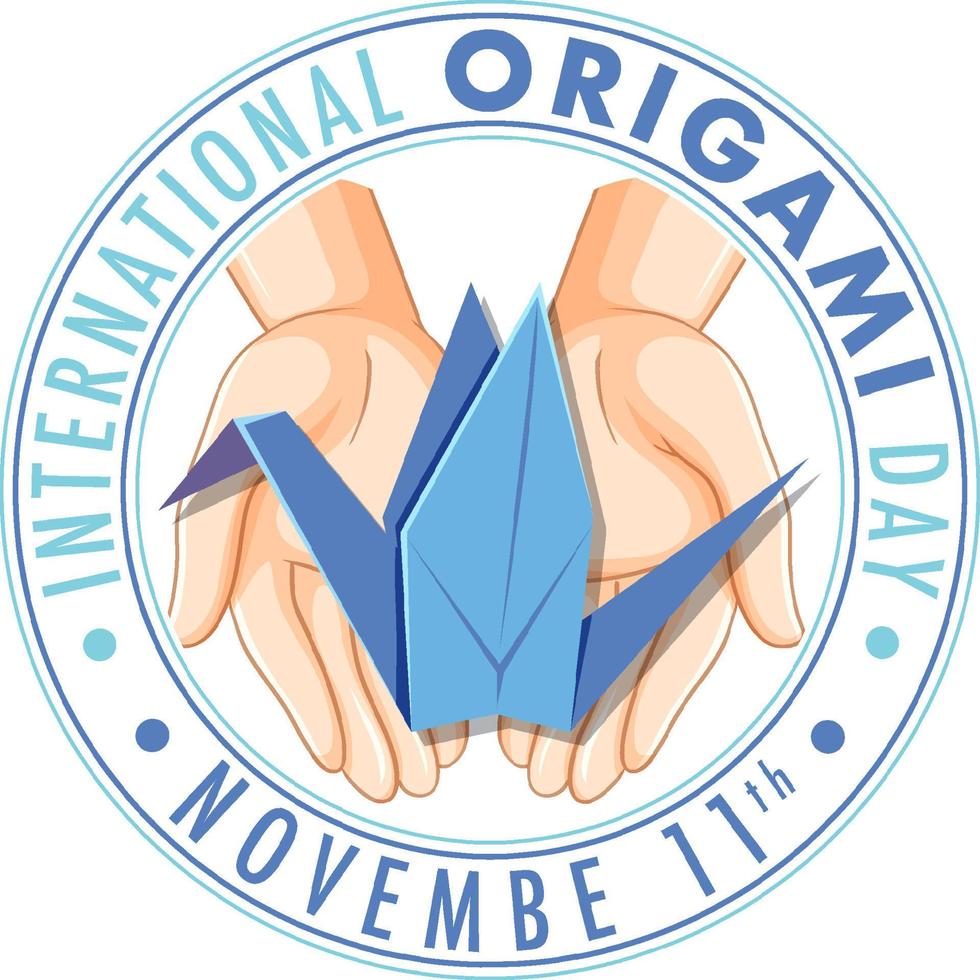 diseño del logotipo del día internacional del origami vector