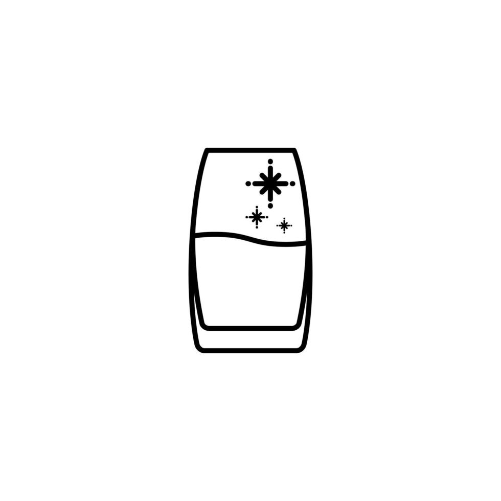 Enfriador de vibraciones o icono de vaso de cerveza con agua fría sobre fondo blanco. simple, línea, silueta y estilo limpio. en blanco y negro. adecuado para símbolo, signo, icono o logotipo vector