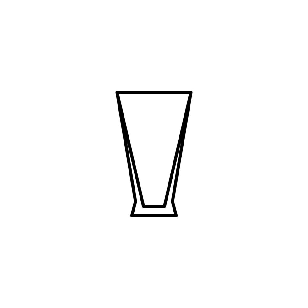 Pilsner vacío o icono de vaso de cerveza sobre fondo blanco. simple, línea, silueta y estilo limpio. en blanco y negro. adecuado para símbolo, signo, icono o logotipo vector