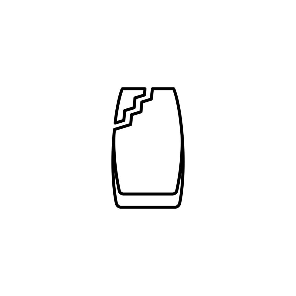 broken vibe cooler or beer glass icon on white background. simple, line, silhouette and clean style. black and white. suitable for symbol, sign, icon or logo vector