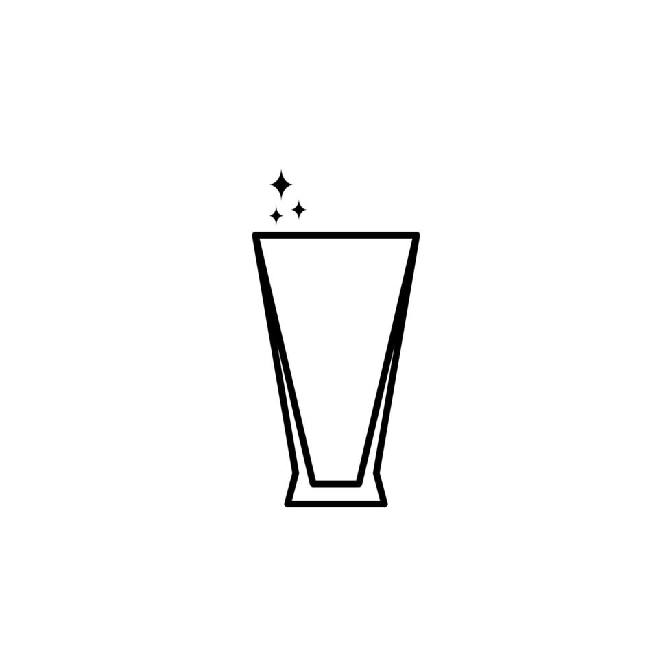 Pilsner espumoso o icono de vaso de cerveza sobre fondo blanco. simple, línea, silueta y estilo limpio. en blanco y negro. adecuado para símbolo, signo, icono o logotipo vector