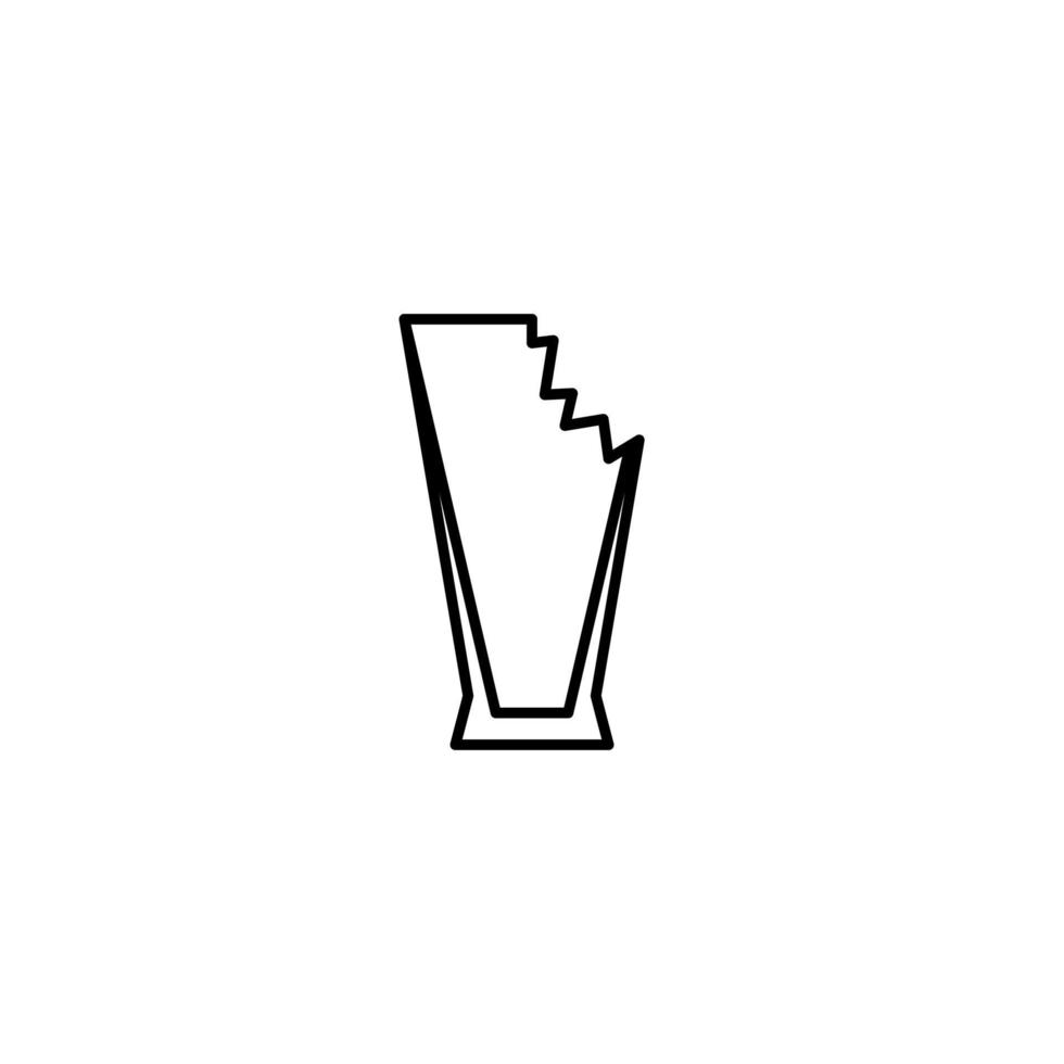 Pilsner triturado o icono de vaso de cerveza sobre fondo blanco. simple, línea, silueta y estilo limpio. en blanco y negro. adecuado para símbolo, signo, icono o logotipo vector