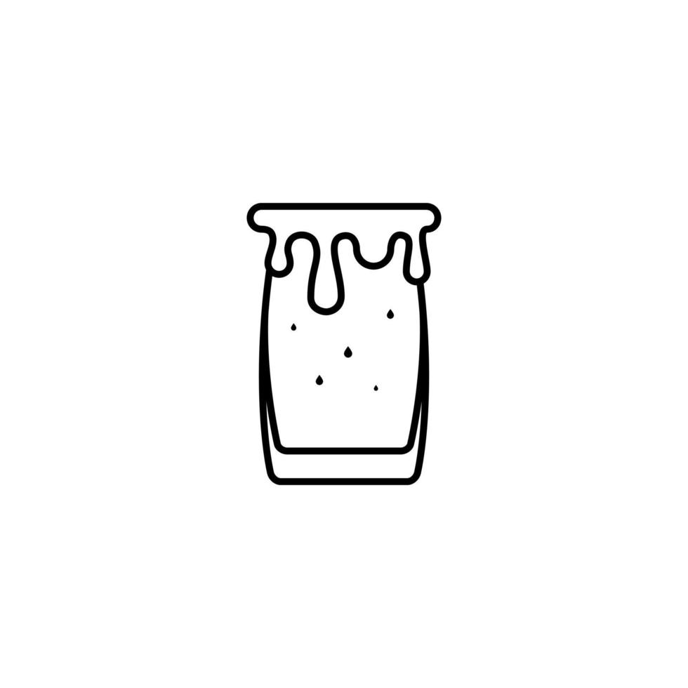 Enfriador de vibraciones o icono de vaso de cerveza con agua sobre fondo blanco. simple, línea, silueta y estilo limpio. en blanco y negro. adecuado para símbolo, signo, icono o logotipo vector