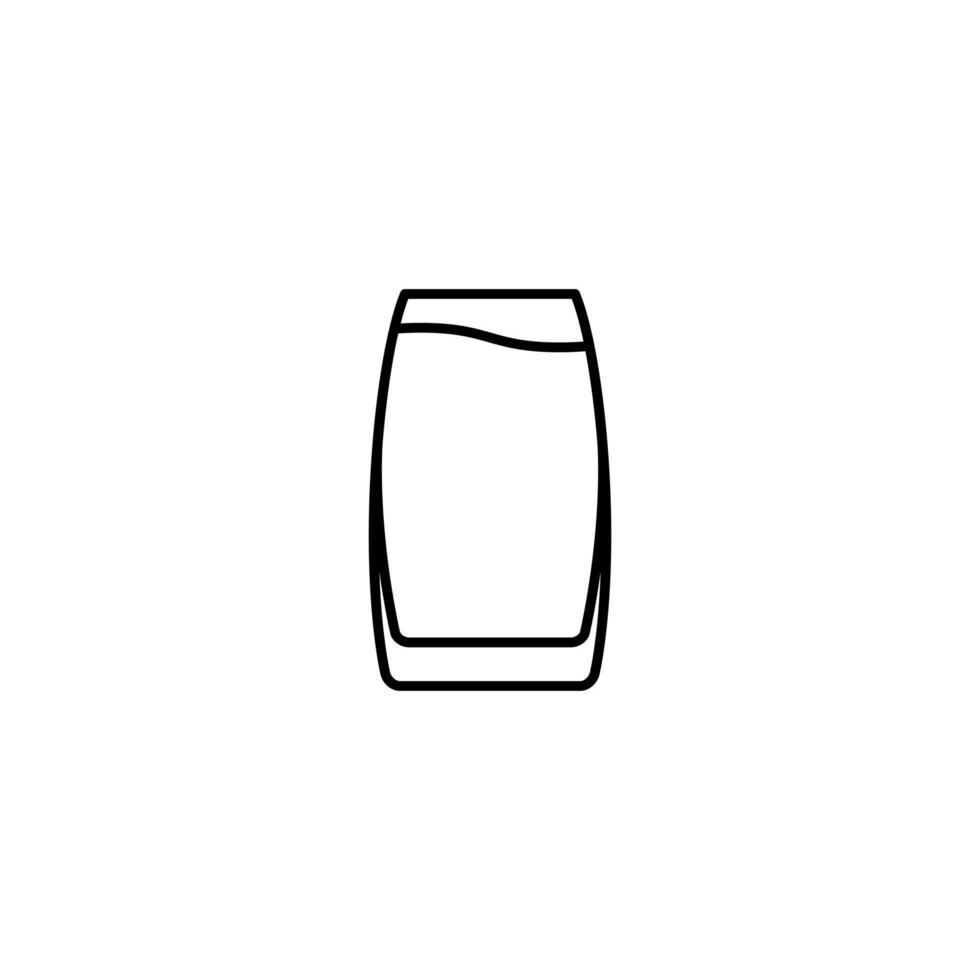 Enfriador de vibraciones o icono de vaso de cerveza lleno de agua sobre fondo blanco. simple, línea, silueta y estilo limpio. en blanco y negro. adecuado para símbolo, signo, icono o logotipo vector