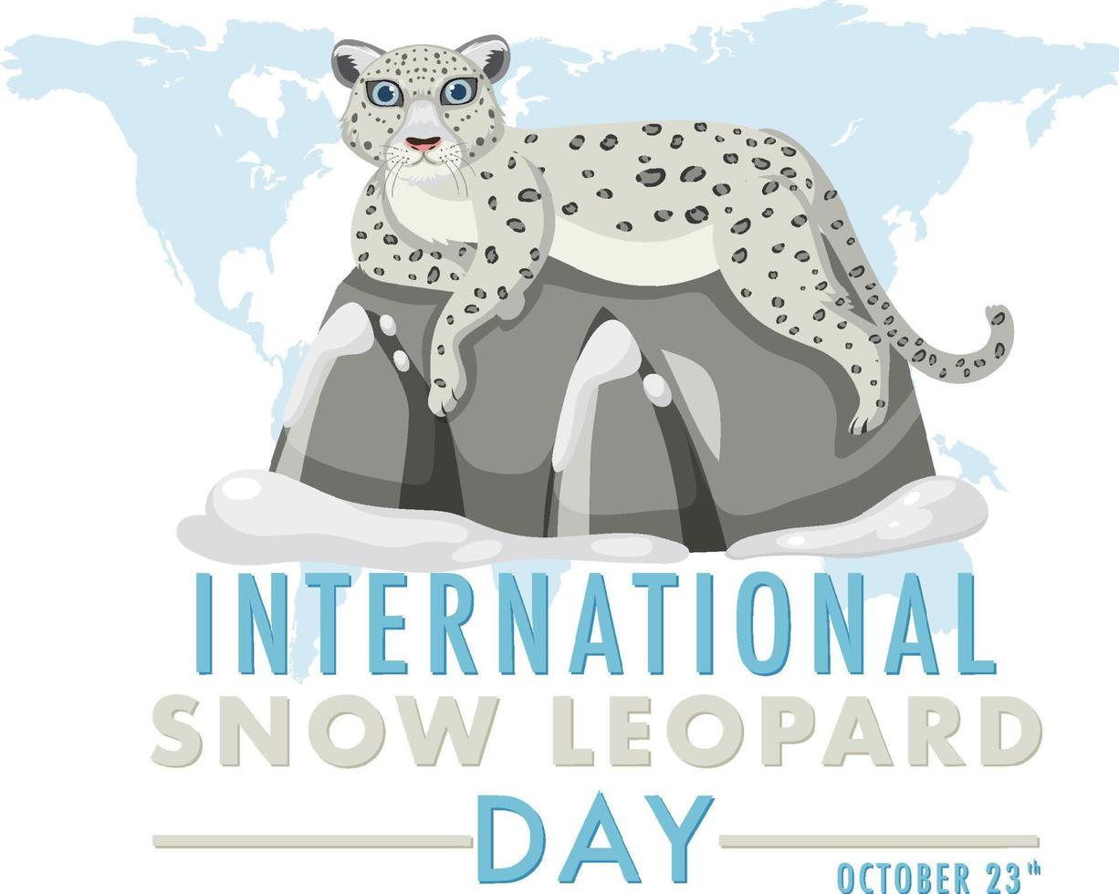 diseño de banner del día internacional del leopardo de las nieves vector