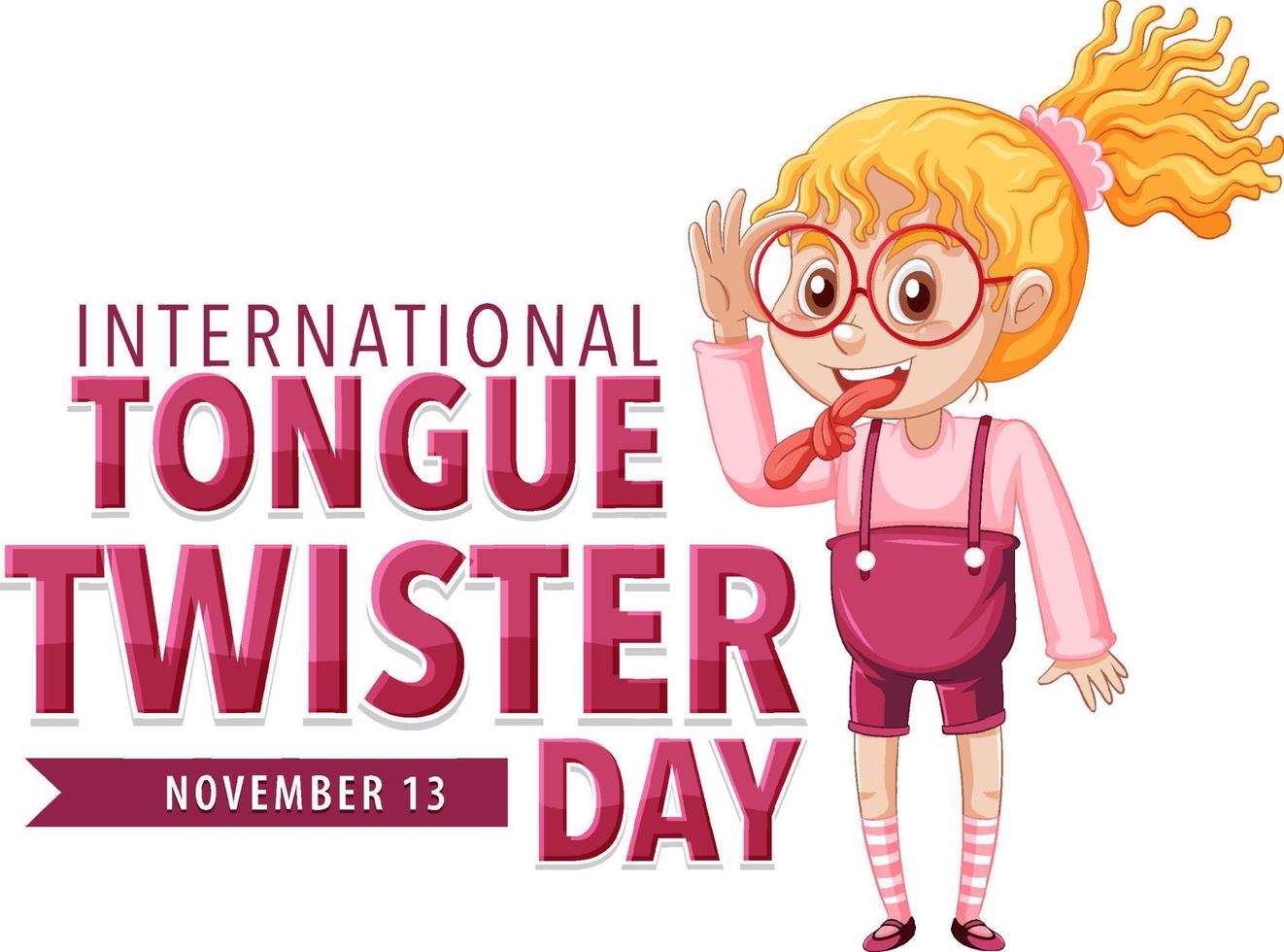 International tongue twister day logo design vector