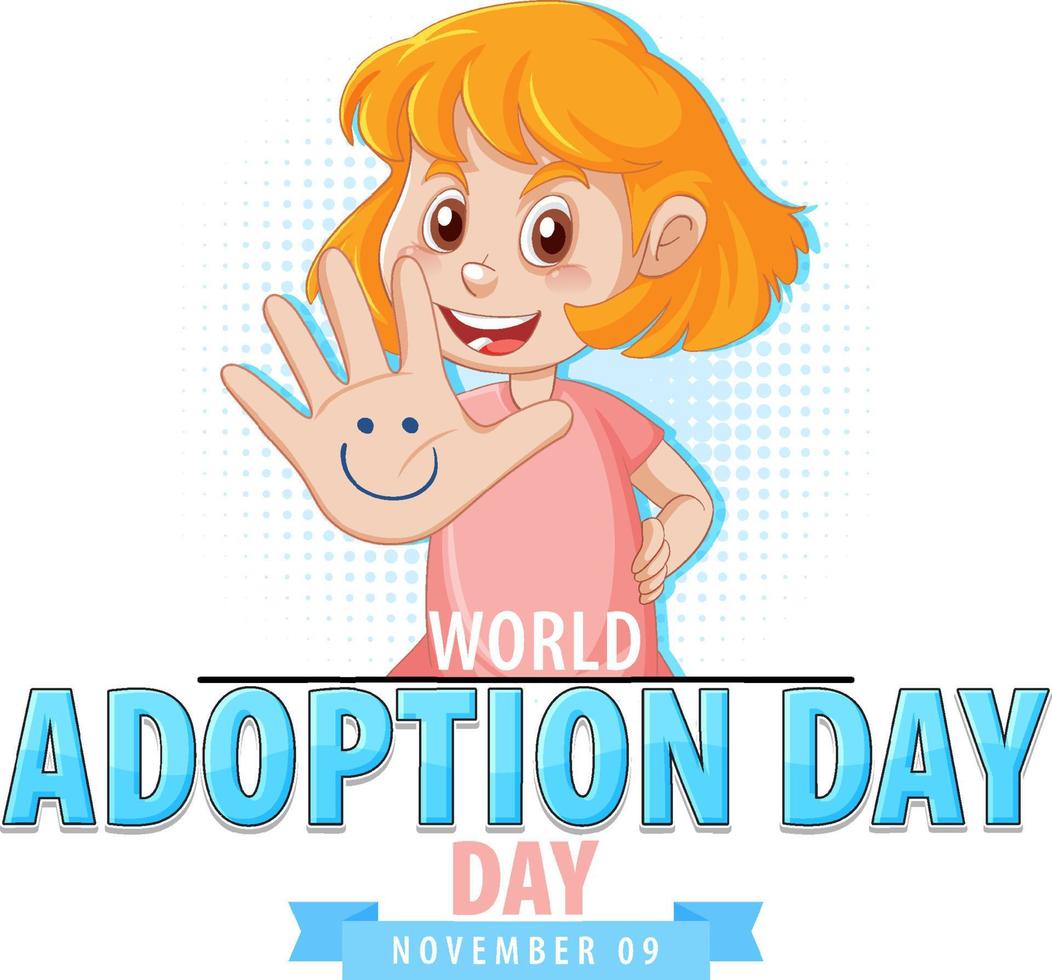 diseño del cartel del día mundial de la adopción vector