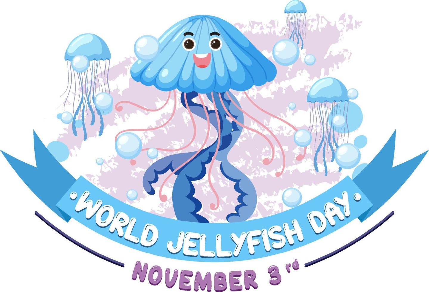 World Jellyfish Day Logo Design vector