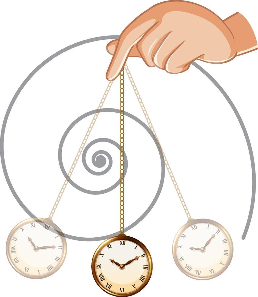Hypnosis clock vector concept