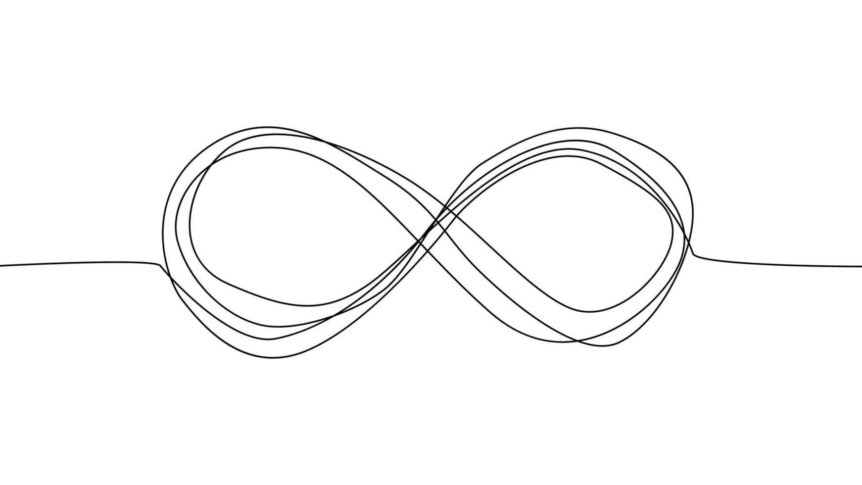símbolo de la eternidad infinita en variaciones de diseño con estilo de garabato dibujado a mano vector