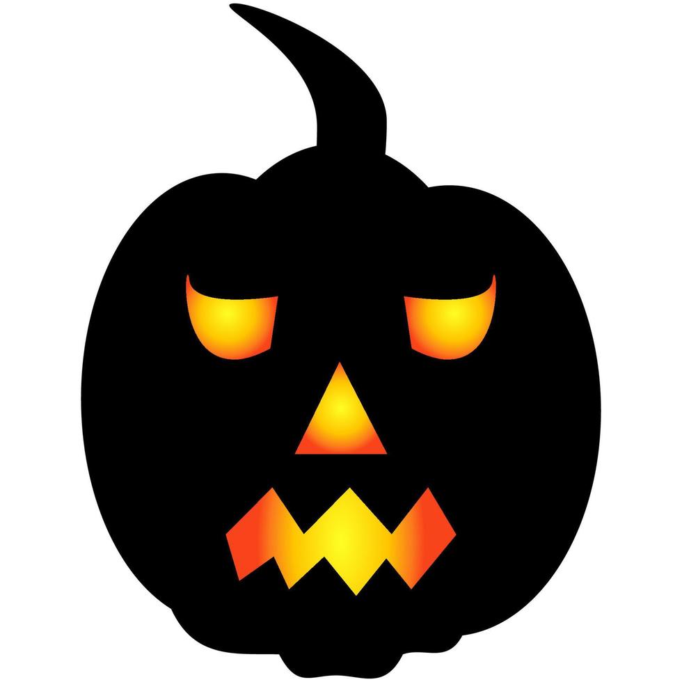 icono de calabaza de Halloween. símbolo de otoño. calabaza aterradora de halloween con una sonrisa, ojos ardientes. vector