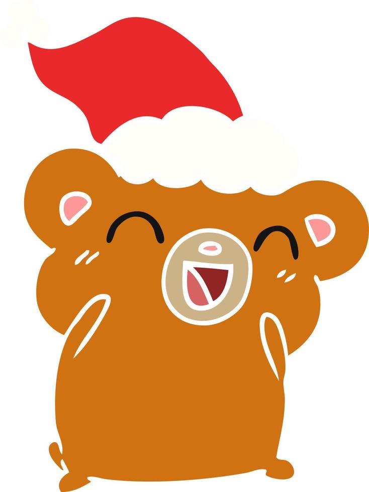 christmas cartoon of kawaii bear vector