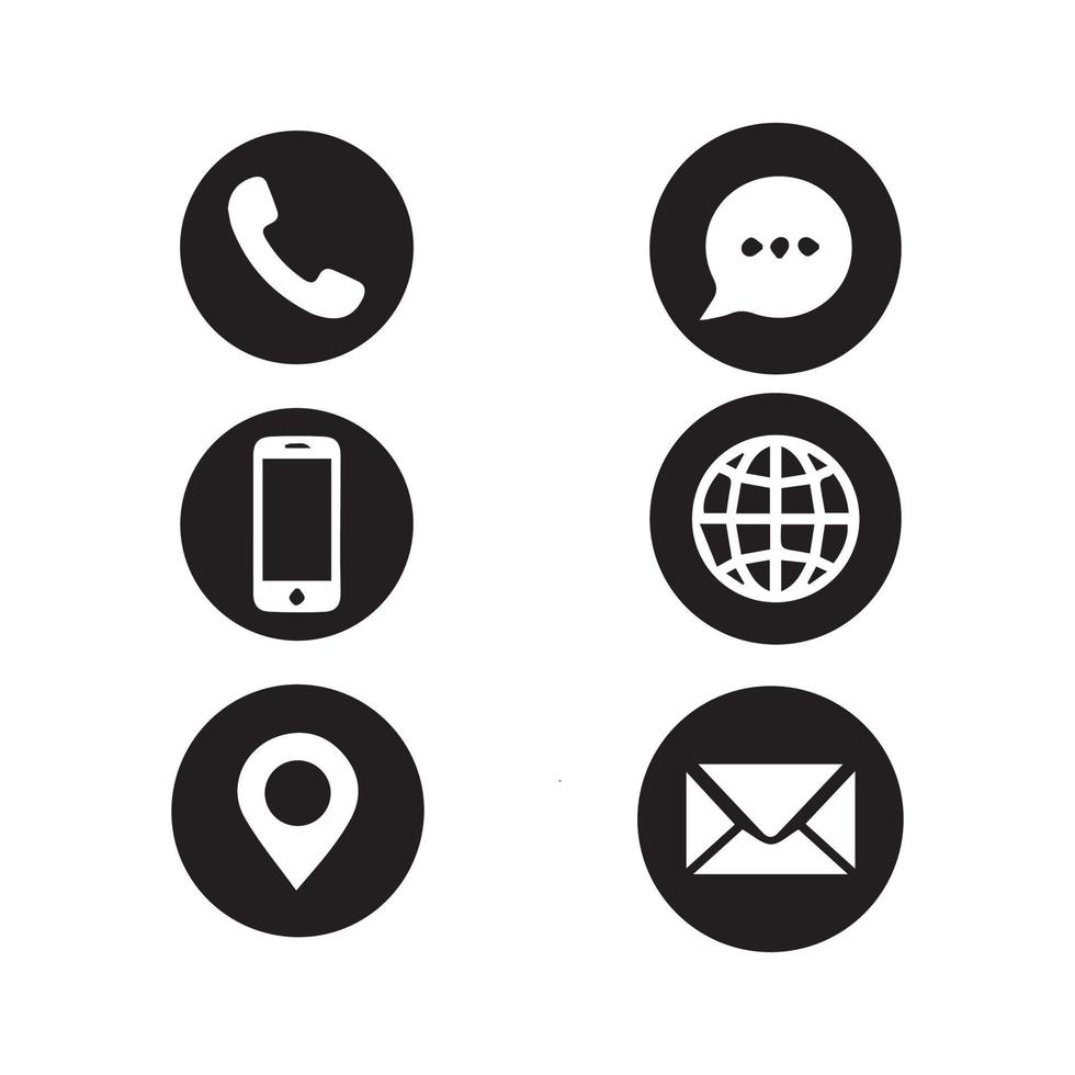 Icon website set. Contact page icon set. Contact us icon. Communication icon pack vector